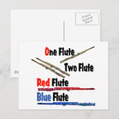 Red Flute Blue Flute Briefkaart (Voorkant / Achterkant)