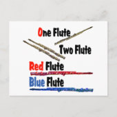Red Flute Blue Flute Briefkaart (Voorkant)