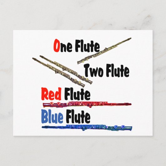 Red Flute Blue Flute Briefkaart (Voorkant)