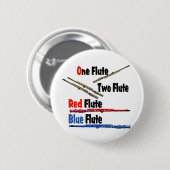 Red Flute Blue Flute Ronde Button 5,7 Cm (Voorkant /achterkant)