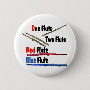 Red Flute Blue Flute Ronde Button 5,7 Cm