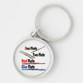 Red Flute Blue Flute Sleutelhanger (Voorkant)