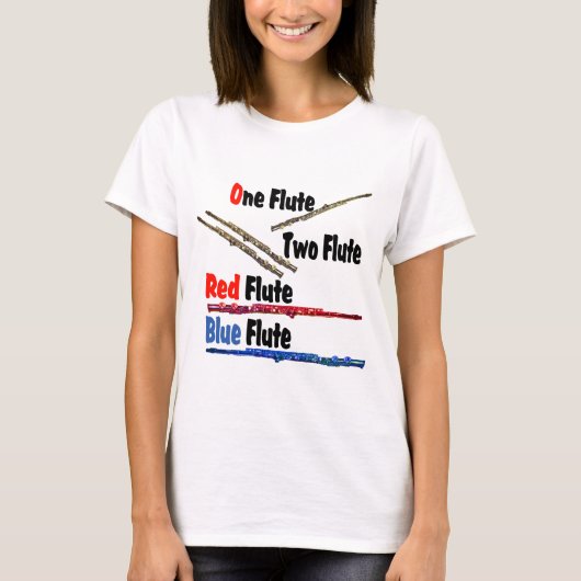 Red Flute Blue Flute T-shirt (Voorkant)