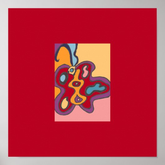 Red Flutterfly Mini Print 12x12 (Voorkant)