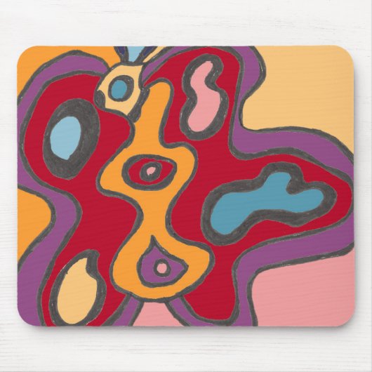 Red Flutterfly Mousepad Muismat (Voorkant)