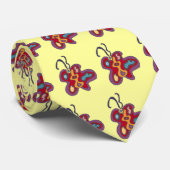 Red Flutterfly Patterened Stropdas (Opgerold)