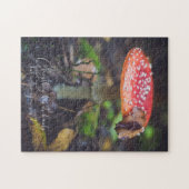 Red Fly Agaric Paddestoel in het bos Legpuzzel (Horizontaal)