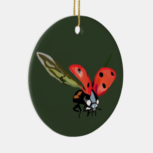 Red Flying Ladybird Keramisch Ornament (Rechts)
