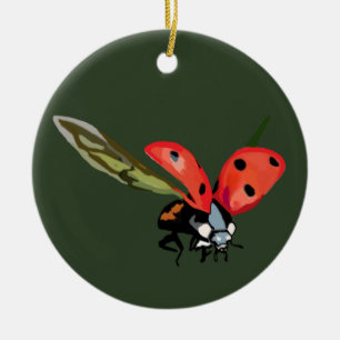 Red Flying Ladybird Keramisch Ornament