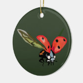Red Flying Ladybird Keramisch Ornament (Links)