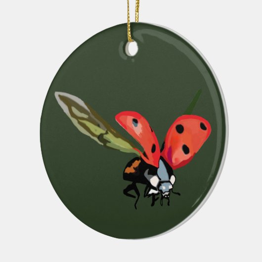 Red Flying Ladybird Keramisch Ornament (Links)