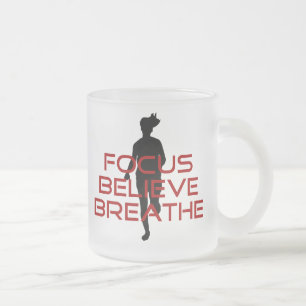 Red Focus Believe Breathe Matglas Koffiemok