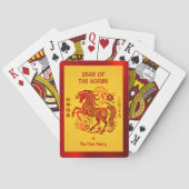 Red Foil Paard 2026 Chinees Nieuwjaar Geel Pokerkaarten (Achterkant)