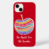 Red Folk Art Apple Teacher's Case-Mate iPhone Case (Achterkant)