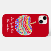 Red Folk Art Apple Teacher's Case-Mate iPhone Case (Achterkant (horizontaal))
