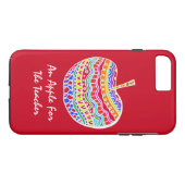 Red Folk Art Apple Teacher's iPhone 7 Plus hoesje (Achterkant (Horizontaal))
