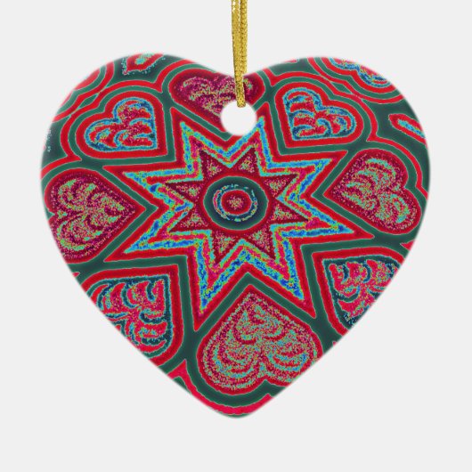 Red Folk Art hoort Ornament (Voorkant)