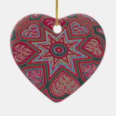 Red Folk Art hoort Ornament (Achterkant)