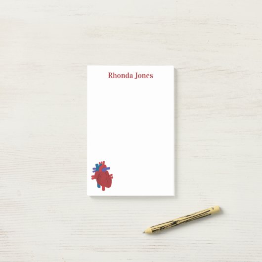 Red Font Heart Disease Awareness Post-it® Notes (Op bureau)