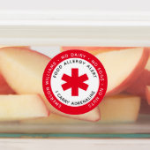 Red Food Allergy Alert Foto Labels (Aangebracht)