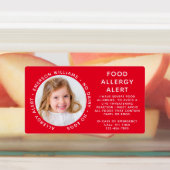 Red Food Allergy Alert Foto Labels (Aangebracht)