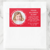Red Food Allergy Alert Foto Rechthoekige Sticker (Tas)