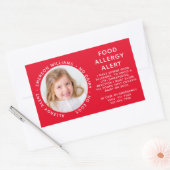 Red Food Allergy Alert Foto Rechthoekige Sticker (Envelop)
