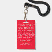 Red Food Allergy Alert Persoonlijk Badge (Back with Lanyard)