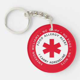Red Food Allergy Alert Sleutelhanger