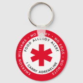 Red Food Allergy Alert Sleutelhanger (Voorkant)