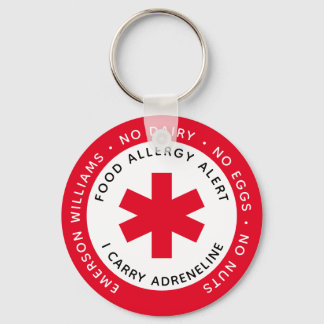 Red Food Allergy Alert Sleutelhanger