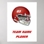 Red Football Helmet Poster (Voorkant)