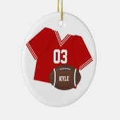 Red Football Jersey en Football Ornament (Rechts)