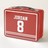 Red Football Jersey met aangepaste naam en nummer (Voorkant)