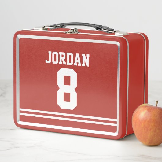 Red Football Jersey met aangepaste naam en nummer (In situ)