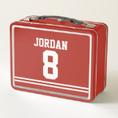 Red Football Jersey met aangepaste naam en nummer (Achterkant)