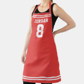 Red Football Jersey met aangepaste naam en nummer Schort (Insitu)