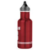 Red Football Jersey met aangepaste naam en nummer Waterfles (Rechts)