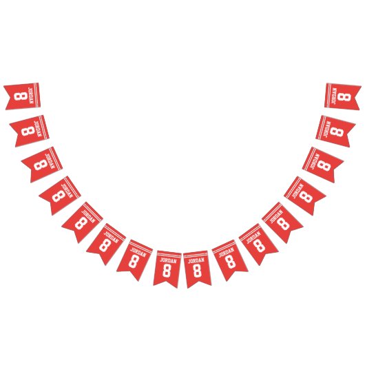 Red Football Jersey - Sportthema Birthday Party Vlaggetjes (Alle)