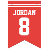 Red Football Jersey - Sportthema Birthday Party Vlaggetjes (Derde vlag)