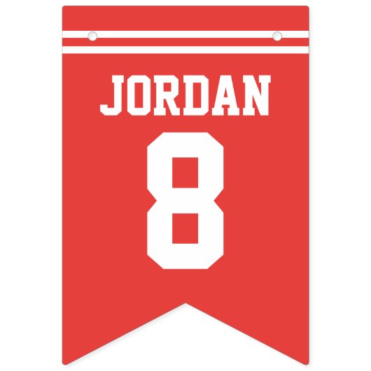 Red Football Jersey - Sportthema Birthday Party Vlaggetjes (Derde vlag)