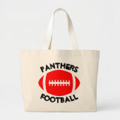 Red Football mam Aangepaste teamnaam of Canvas tas (Voorkant)