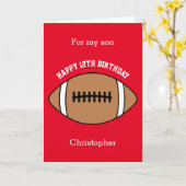 Red Football Sport 12e geboortedag Kaart (Gele Bloem)