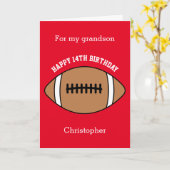 Red Football Sport 14e geboortedag Kaart (Gele Bloem)