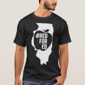 Red For Ed  Illinois State Apple Teacher RedforEd  T-shirt (Voorkant)