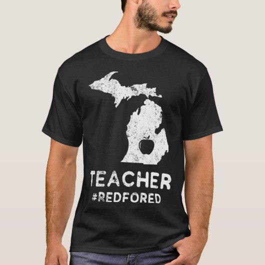 Red for Ed Michigan Teacher Public Education T-shirt (Voorkant)