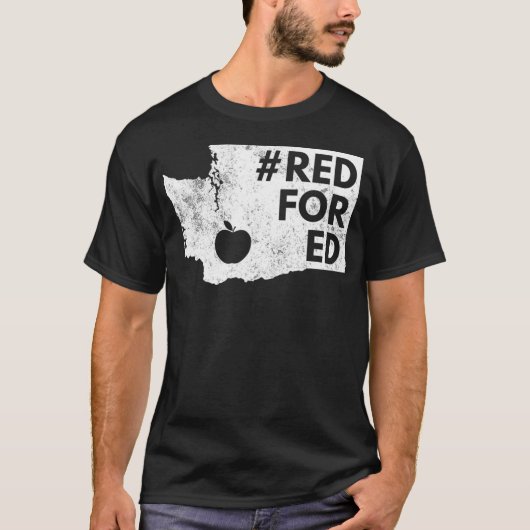 Red For Ed Washington Teacher Public Education T-shirt (Voorkant)
