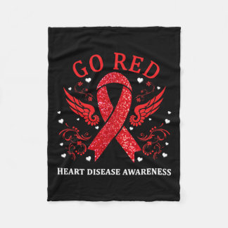 Red for Heart Disease Awareness in februari Fleece Deken