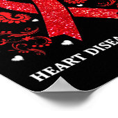 Red for Heart Disease Awareness in februari Poster (Hoek)