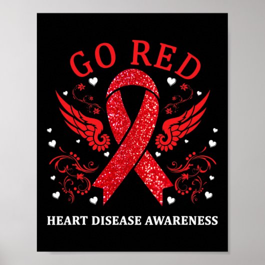 Red for Heart Disease Awareness in februari Poster (Voorkant)